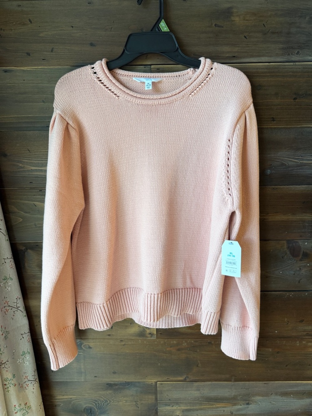 Time and Tru Soft Blush Crewneck Sweater